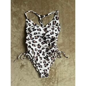 Kona Sol Animal Print One‎ Piece Swimsuit Tortoise Ring Women’s Size Small
